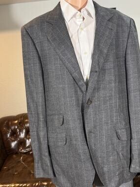 Brunello Cucinelli Herringbone Tweed deconstructed blazer 56IT 46R Wool Cashmere